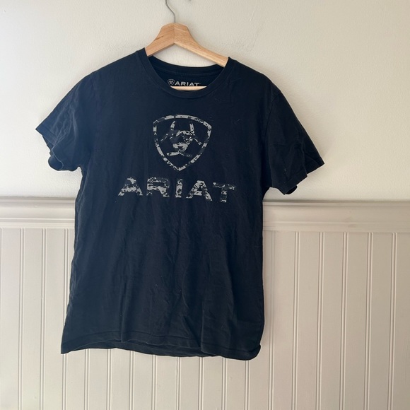 Ariat Men’s Small Liberty USA Digi Camo Black Short Sleeve Cotton T-Shirt Tee - Picture 2 of 4